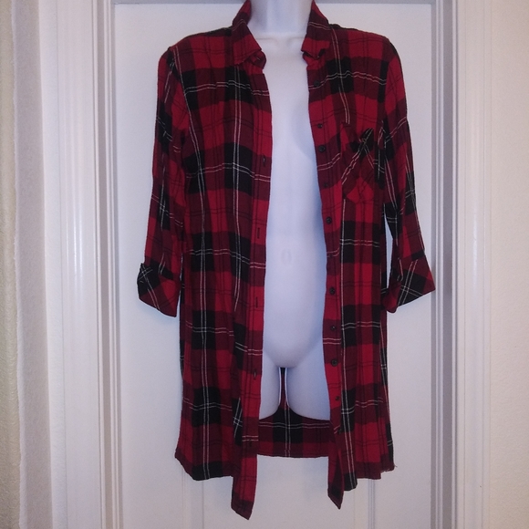Rails Plaid Button Down Tunic Top - Picture 2 of 6